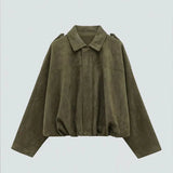 Sydney – luksusowa, oversize'owa kurtka bomberka z zamszu