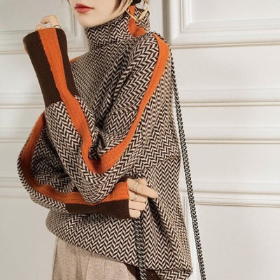 Lola – sweter z golfem w kontrastowym kolorze