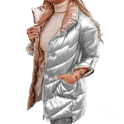 Winter Women's Cotton-Padded Jacket Smooth Extendable Sleeves Cross-Border Fashionable Comfortable Soft Material Coat