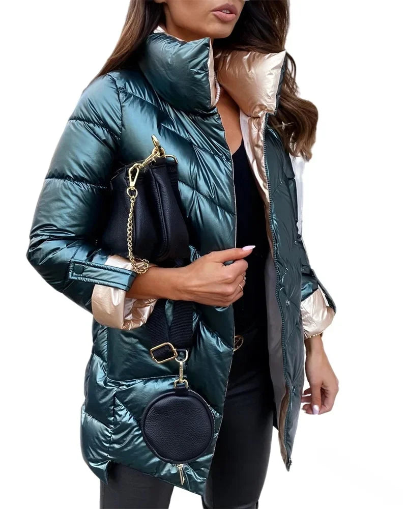 Winter Women's Cotton-Padded Jacket Smooth Extendable Sleeves Cross-Border Fashionable Comfortable Soft Material Coat