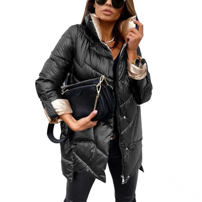 Winter Women's Cotton-Padded Jacket Smooth Extendable Sleeves Cross-Border Fashionable Comfortable Soft Material Coat