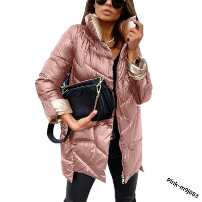 Winter Women's Cotton-Padded Jacket Smooth Extendable Sleeves Cross-Border Fashionable Comfortable Soft Material Coat