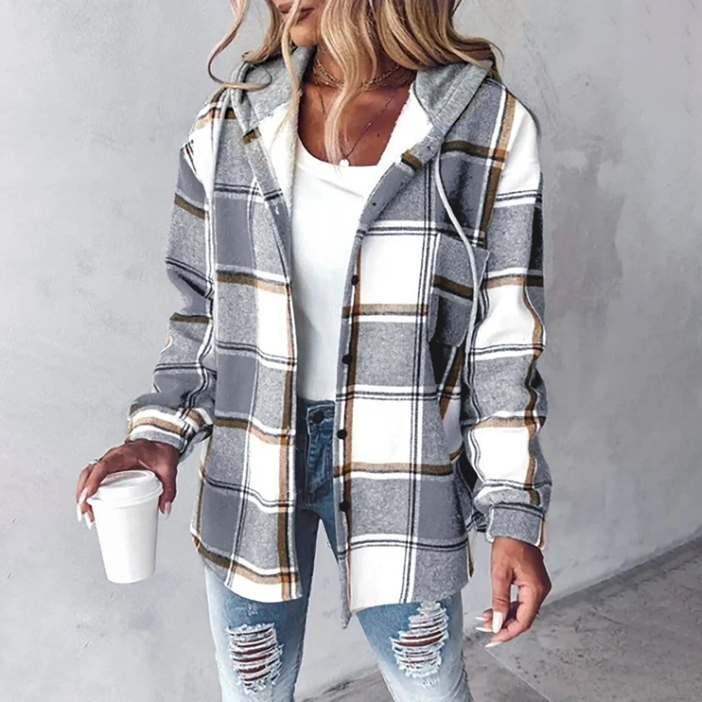 Alessia – bluza z kapturem w klasyczne wzory
