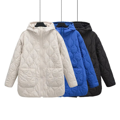 Autumn/Winter New Product Women's New Fashion and Casual Versatile Stand up Collar Hooded Jacket Cotton Coat