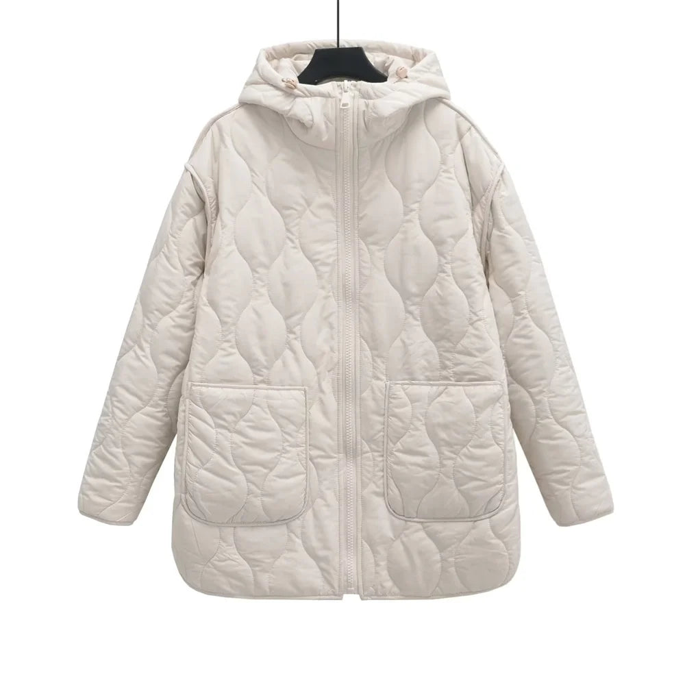 Autumn/Winter New Product Women's New Fashion and Casual Versatile Stand up Collar Hooded Jacket Cotton Coat