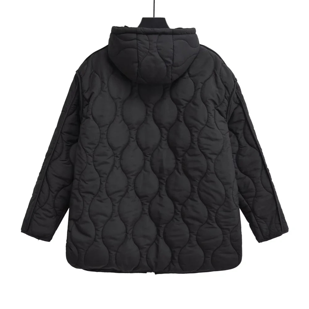 Autumn/Winter New Product Women's New Fashion and Casual Versatile Stand up Collar Hooded Jacket Cotton Coat