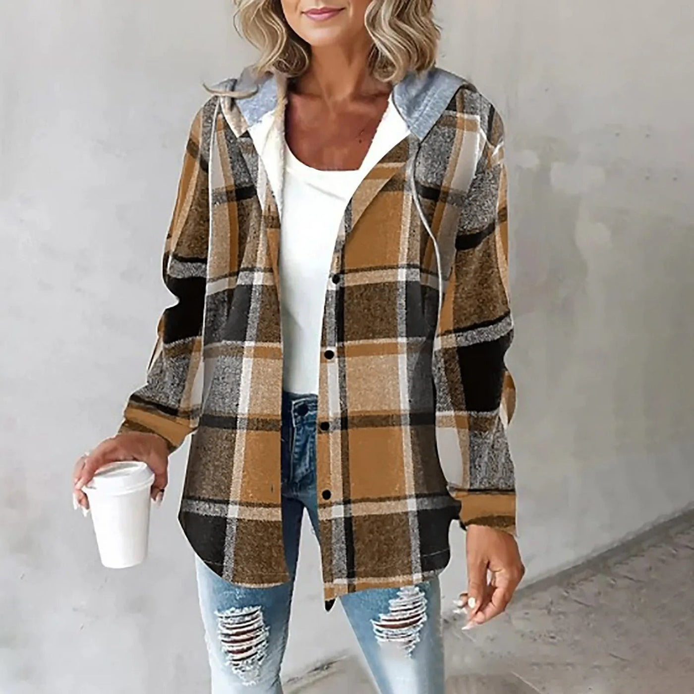 Alessia – bluza z kapturem w klasyczne wzory