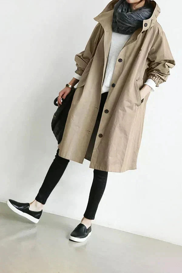 Juliet – długi trencz z kapturem w stylu oversize