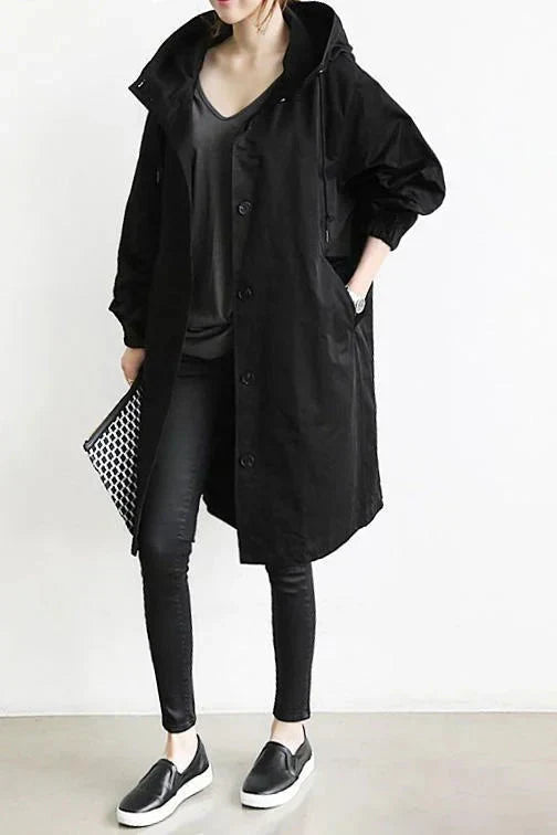 Juliet – długi trencz z kapturem w stylu oversize