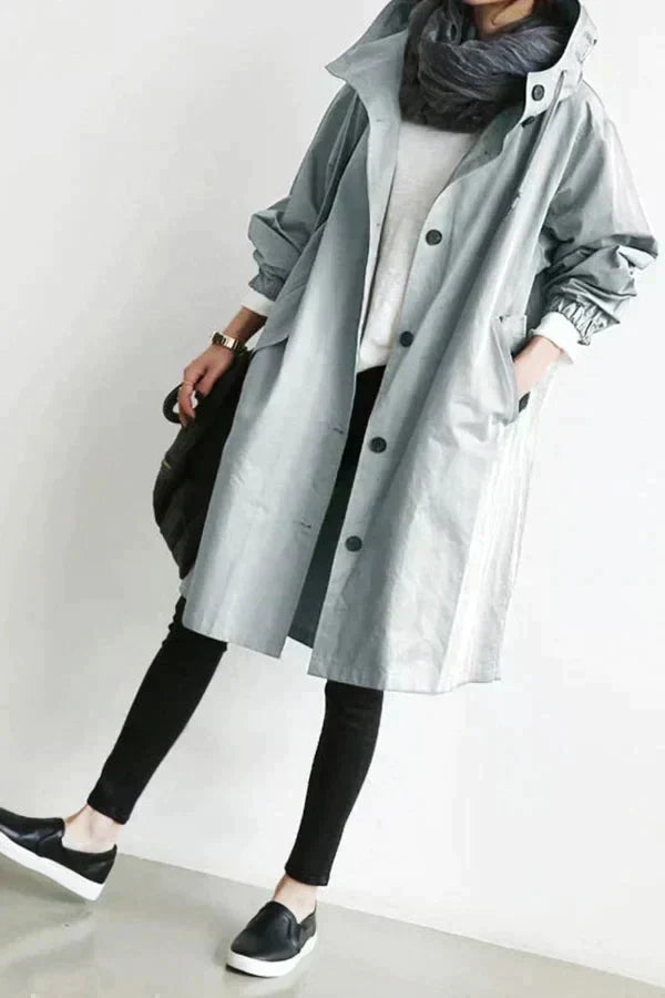 Juliet – długi trencz z kapturem w stylu oversize