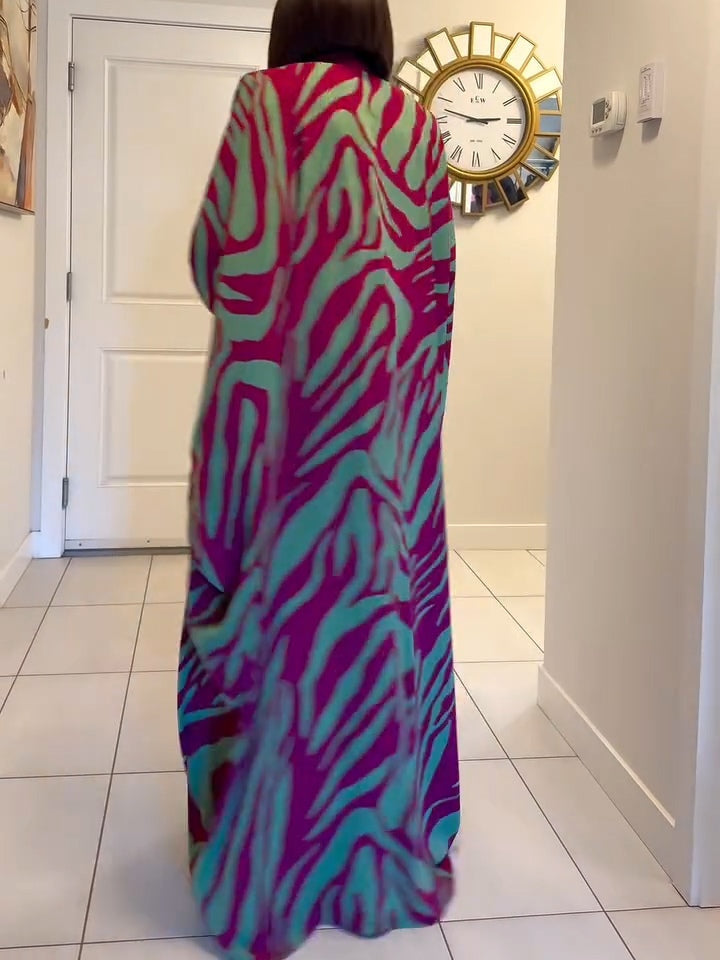 Lyra – sukienka maxi w zebry