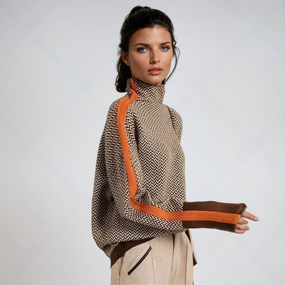 Lola – sweter z golfem w kontrastowym kolorze