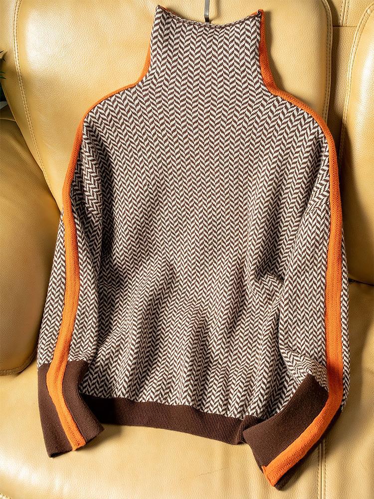 Lola – sweter z golfem w kontrastowym kolorze