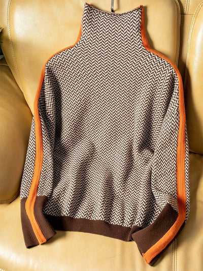Lola – sweter z golfem w kontrastowym kolorze