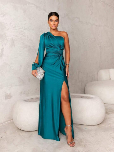 Bodil – elegancka sukienka z rozcięciem