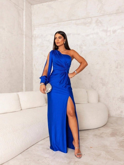 Bodil – elegancka sukienka z rozcięciem